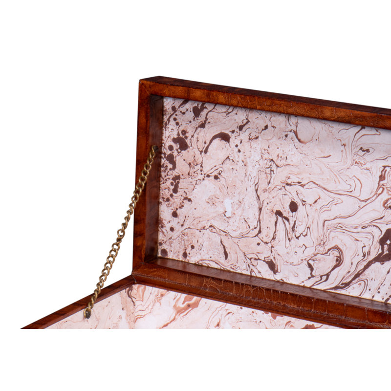 Boîte décorative Shagreen Candece, Brun