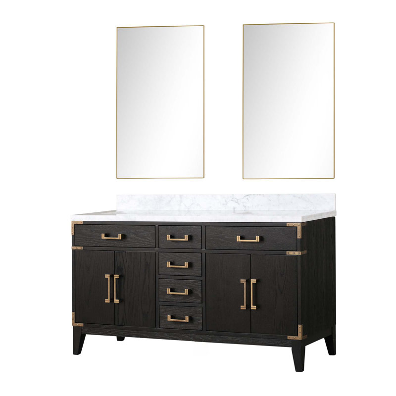 Double Bath Vanity With Mirrors, 60"