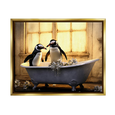 " Penguins In Sunlit Bath " by Lazar Studio