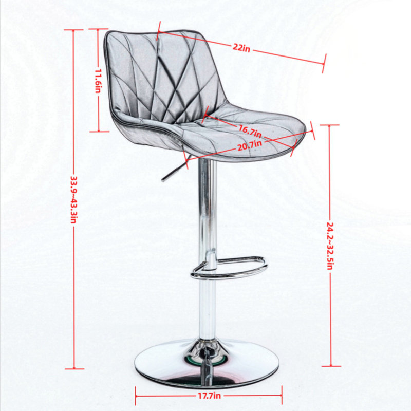 Counter Height Bar Stools Set Of 2, Gray