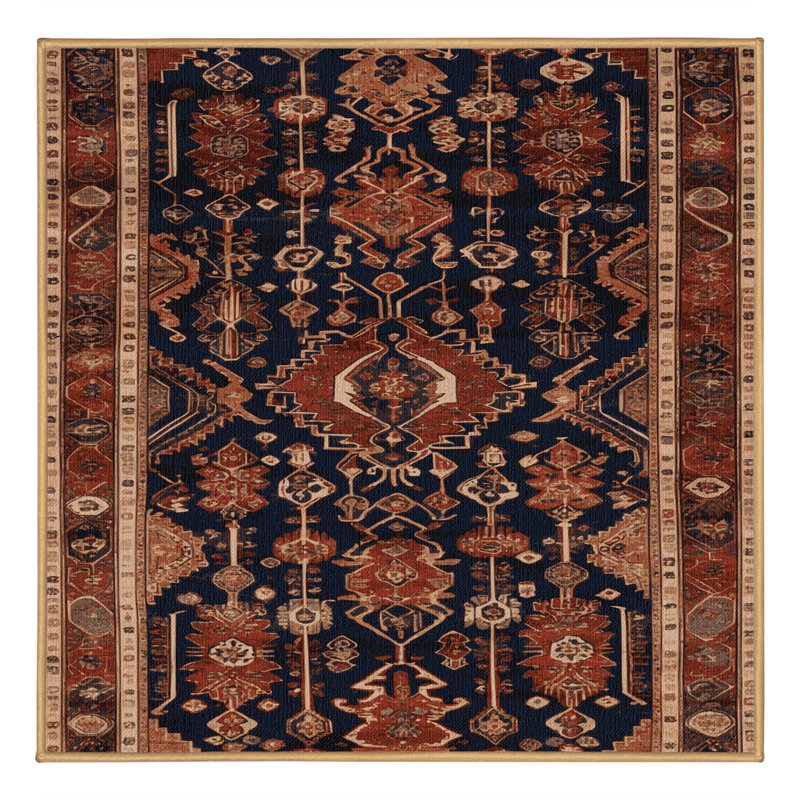 Tapis brun lavable à la machine, Carré 5 pi