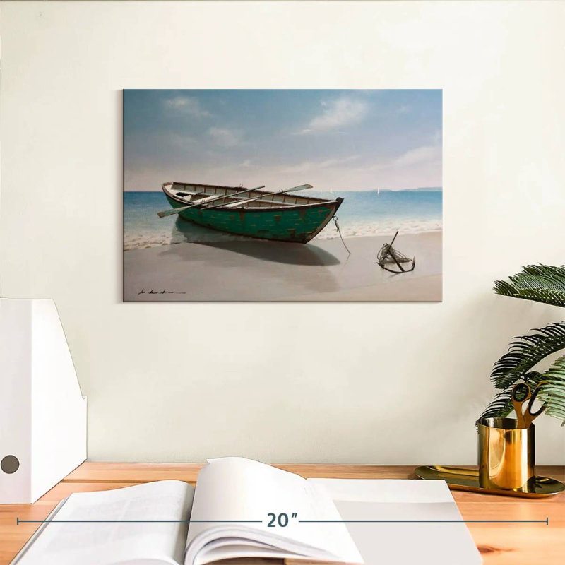 Mehar Green Boat, 8" H x 12" W