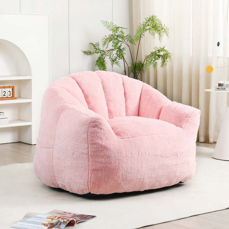 Fauteuil à billes, Fausse fourrure rose
