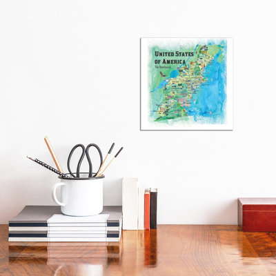 " The USA, Northeast States Travel Map " by Markus And Martina Bleichner