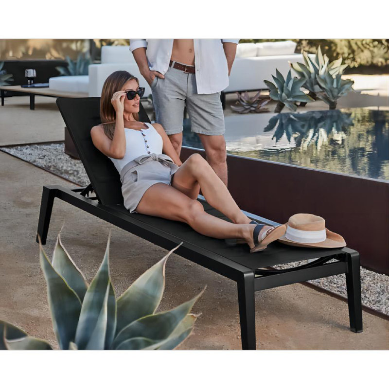 Higold 6977 Emoti Outdoor Chaise Lounge With Space Aluminum Set Of 2