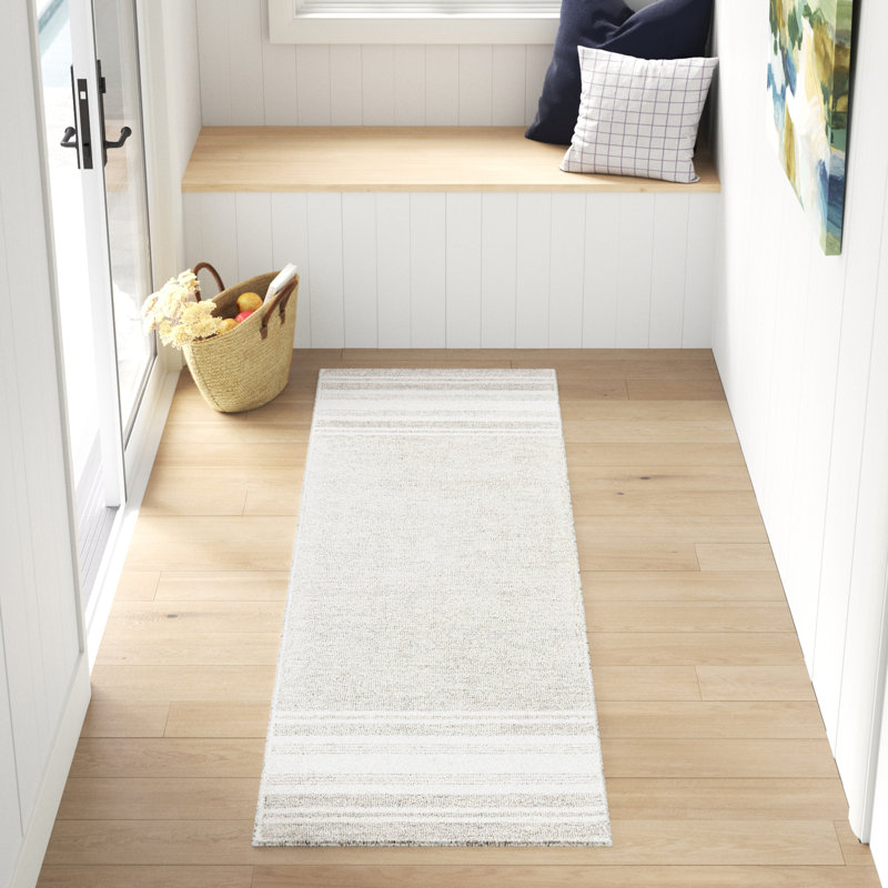 Tapis ivoire en laine touffeté à la main Cecilia, Rond 6 pi