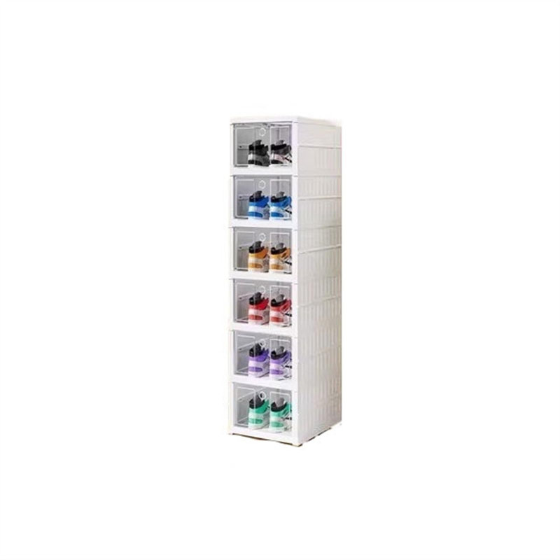 Range-chaussures pliable, armoire à chaussures empilable à 6 niveaux