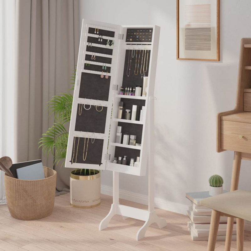 Perezville Freestanding Jewelry Armoire, White 