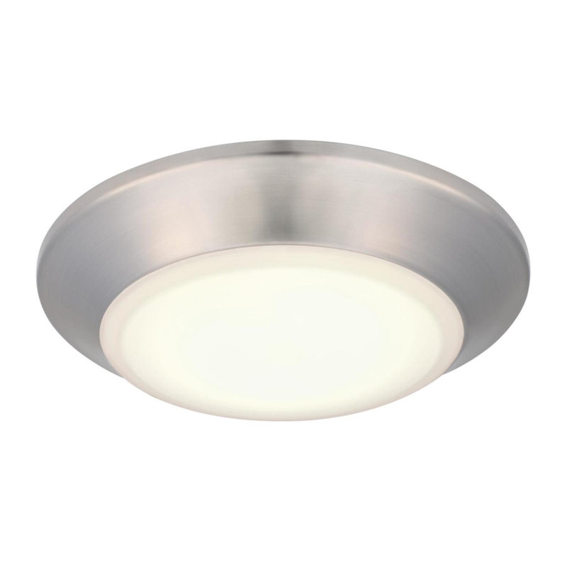 Plafonnier encastré Makira, Brushed Nickel, H 1 po x l 6 po x P 6 po