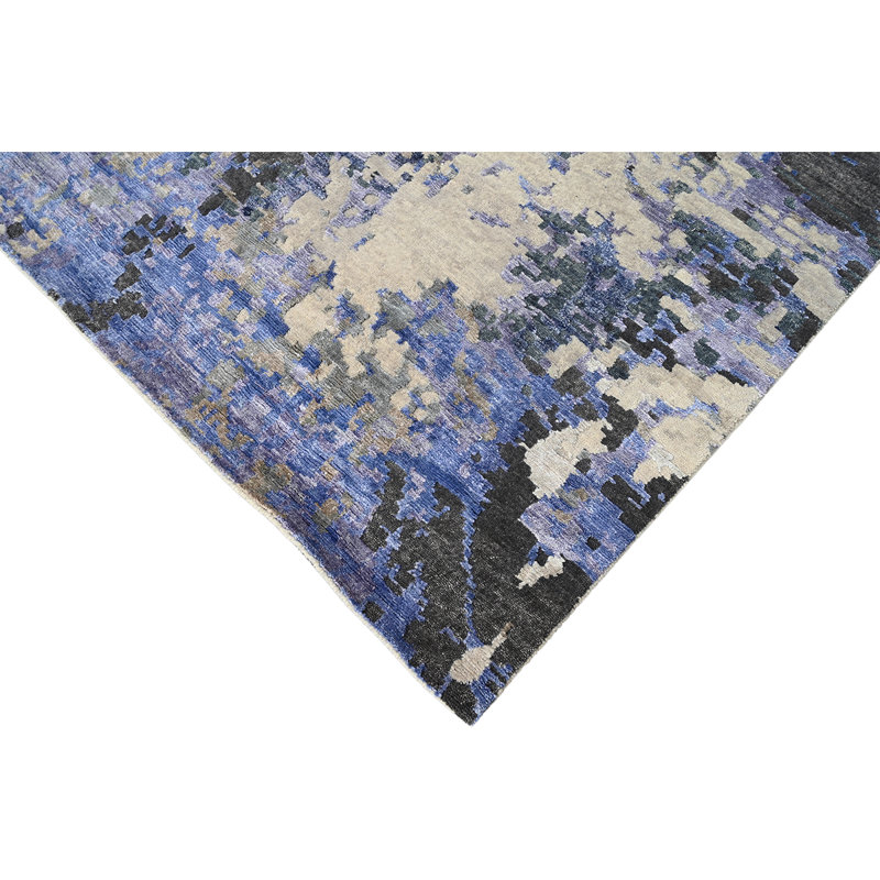 WINDB1102SIBL Hand Knotted Area Rug in Blue, Rectangle 9' x 12'