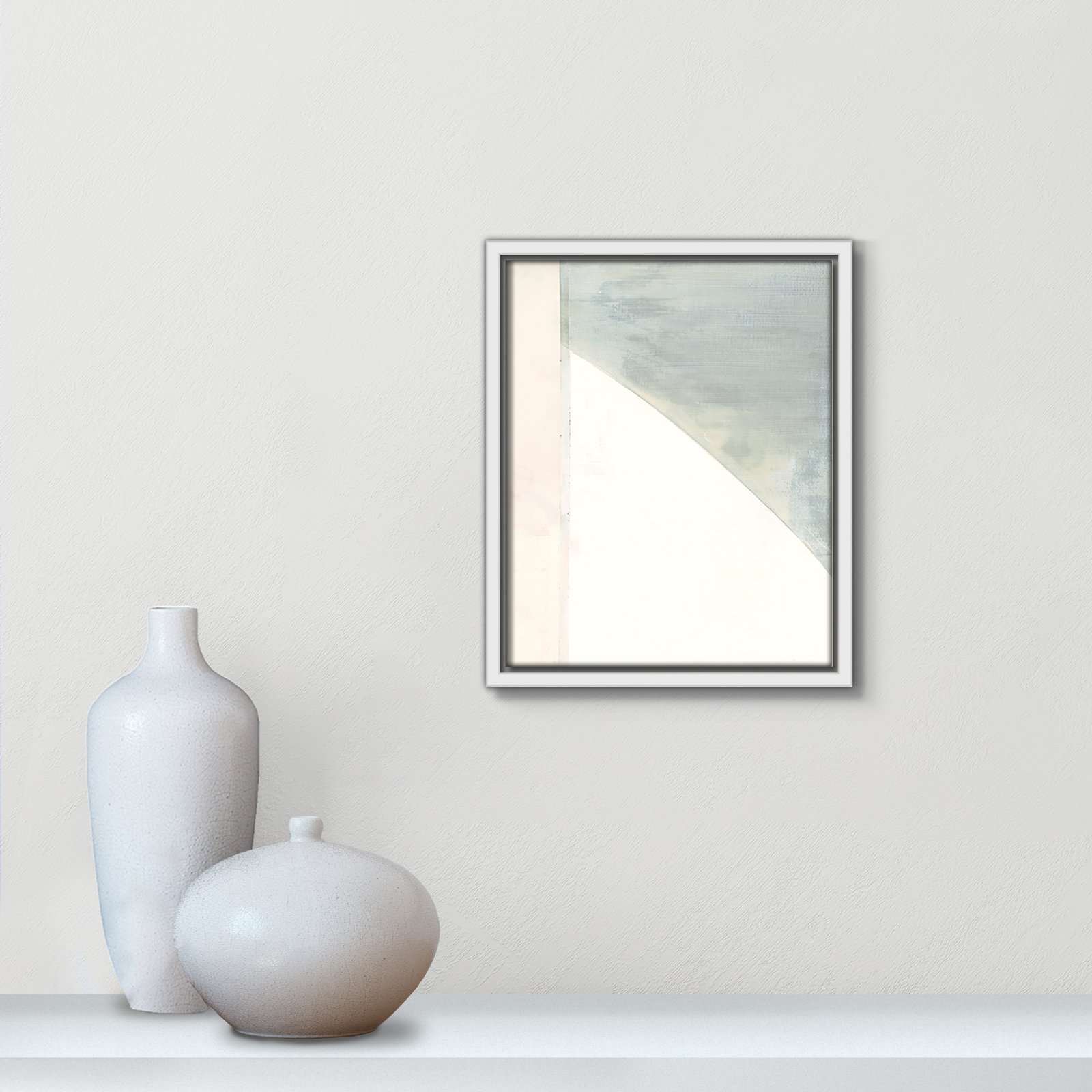 Alexandria "In Neutral I" Painting by Cartissi, 11.5" H x 9.5" W x 2" D, White Framed Canvas