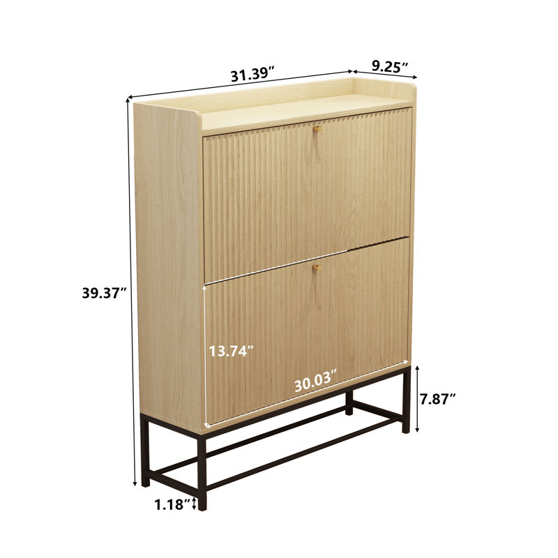 20 Pair Flip Down Shoe Storage, Natural