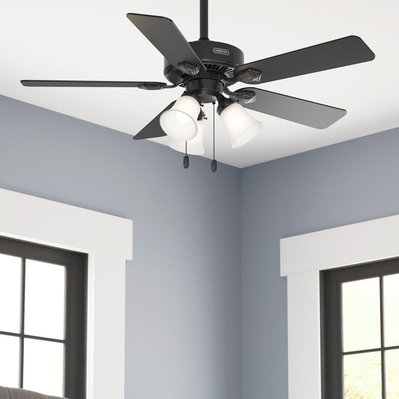 44" Swanson ENERGY STAR® 5-Blade Standard Ceiling Fan with Pull Chain and LED Light Kit Included, Gray, Bronze