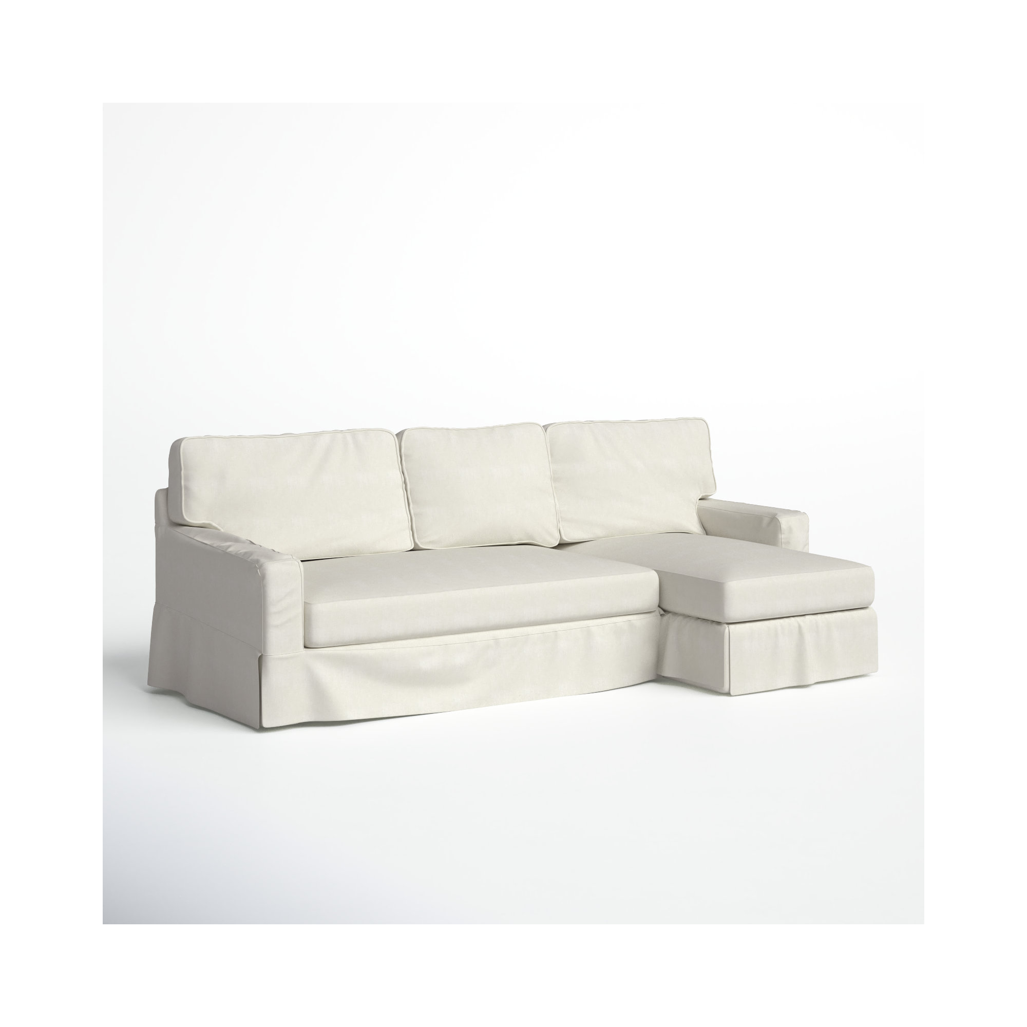 Taylor Upholstered Chaise L-Sectional, Right Hand Facing, Bayou Off White Canvas