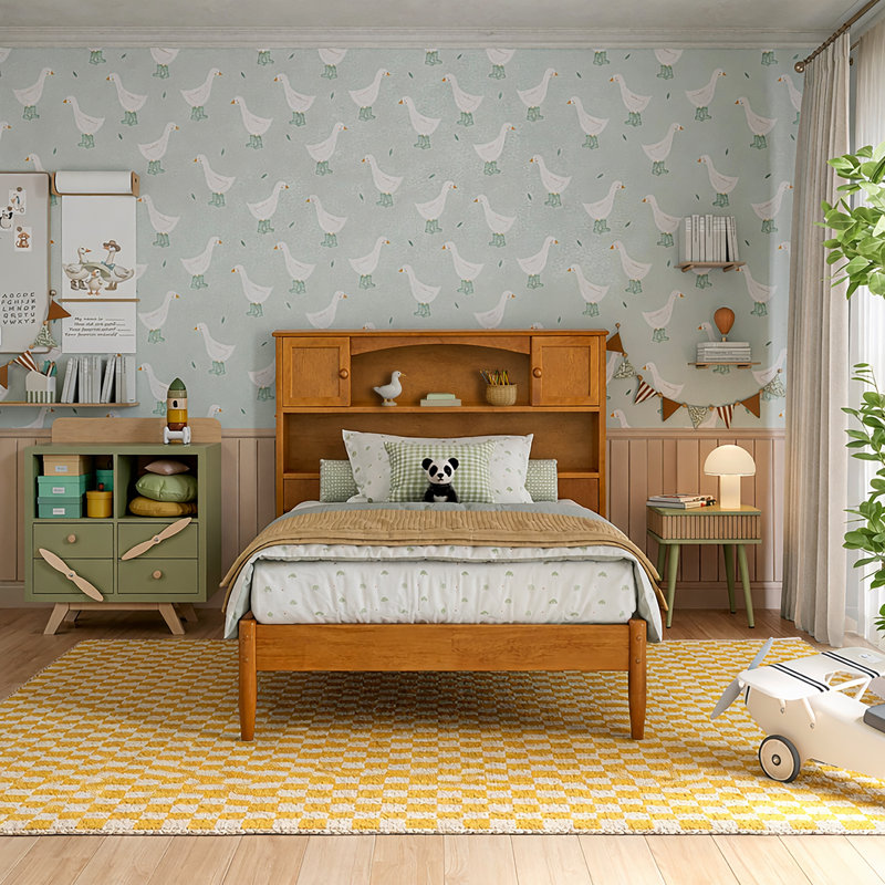 Lit plateforme Denver, Lit simple, Caramel clair