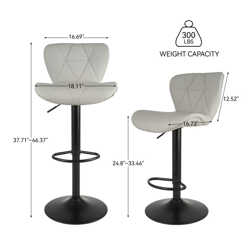 Pet-Friendly Adjustable Height Swivel Bar Stool with Back, Scratch-Resistant Tech Fabric, Footrest and Black Metal Base – Durable Bar Chair for Kitchen Island, Dining Bar, Cat & Dog Owners