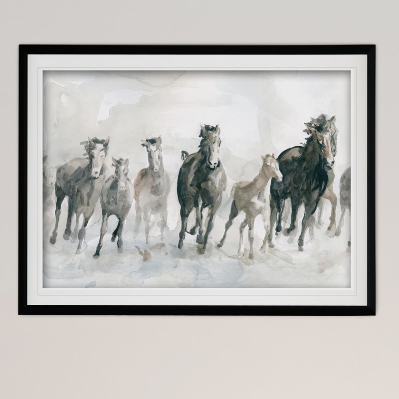 « running wild », reproduction de peinture à l’acrylique encadrée, Noir, H 30 po x l 40 po x P 1,5 po