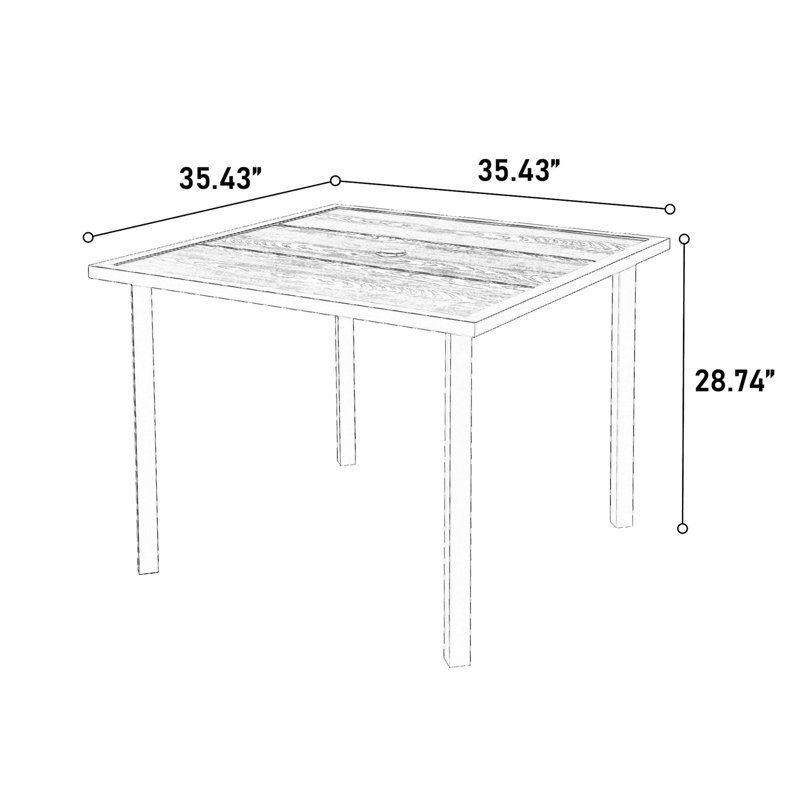 4 - Person Square Outdoor Dining Set With Cushions