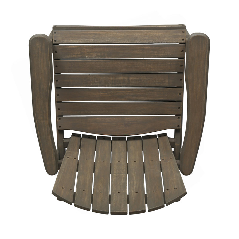 Outdoor Weather Resistant Acacia Wood Adirondack Dining Chairs (Set Of 2), Gray