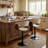 Adjustable Height Bar Stools With Fabric Seat Swivel Stool With Backrest For Kitchen Island, Bar, Home Pub​​-406743119-406839202
