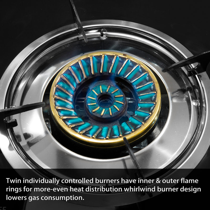 XtremepowerUS Dual Burner Gas Stove with Auto Ignition