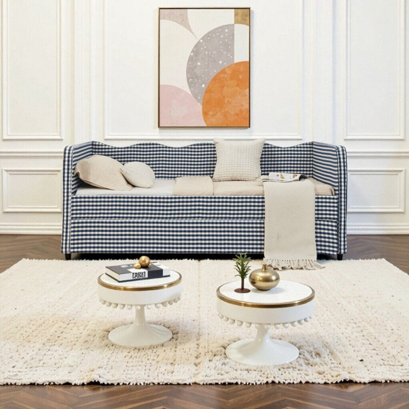 Lit de jour convertible simple / double 3 en 1 avec lit gigogne et rangement, canapé-lit peu encombrant pour les petites pièces