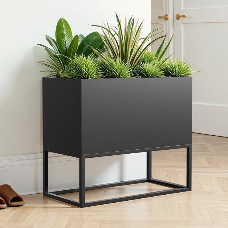 Grande jardinière rectangulaire en métal 36 * 18 * 18 pouces avec tablettes et trous de drainage pour une utilisation intérieure / extérieure
