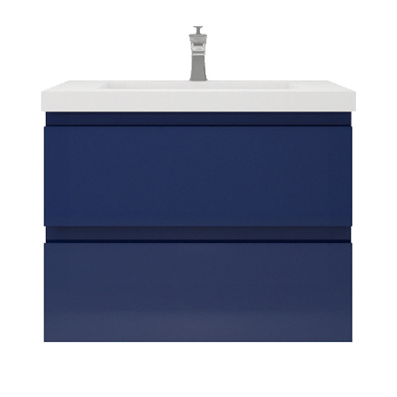 Cavaliere Single Bathroom Vanity with Acrylic Top, Hight Gloss Night Blue
