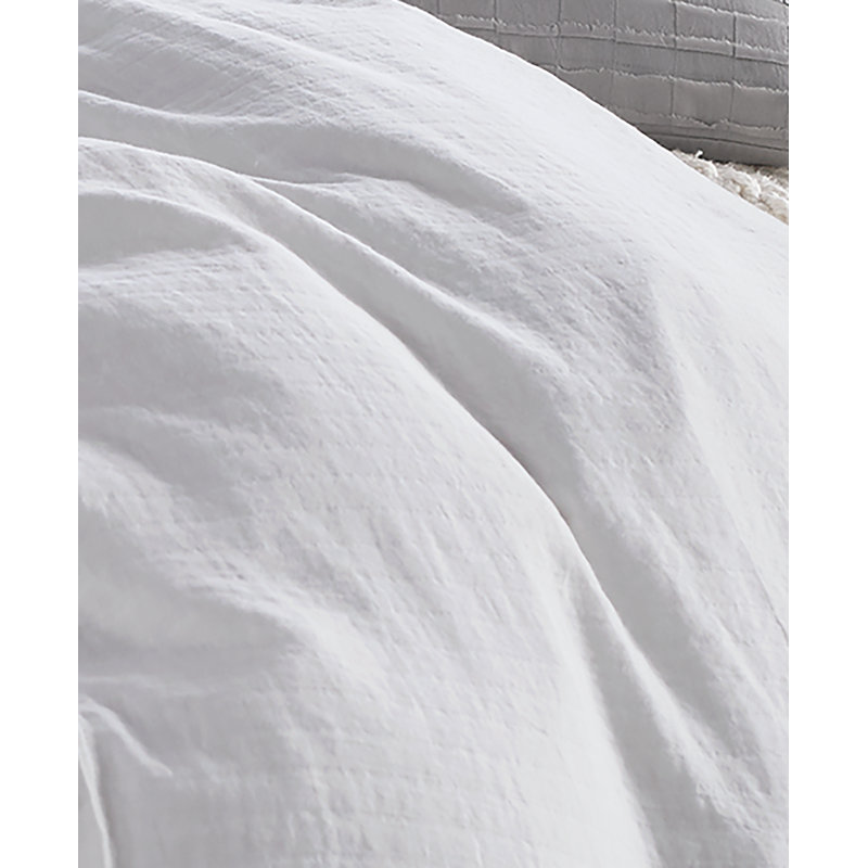 Comfy 3 Piece Cotton Comforter Set, Queen Comforter + 2 Shams, White