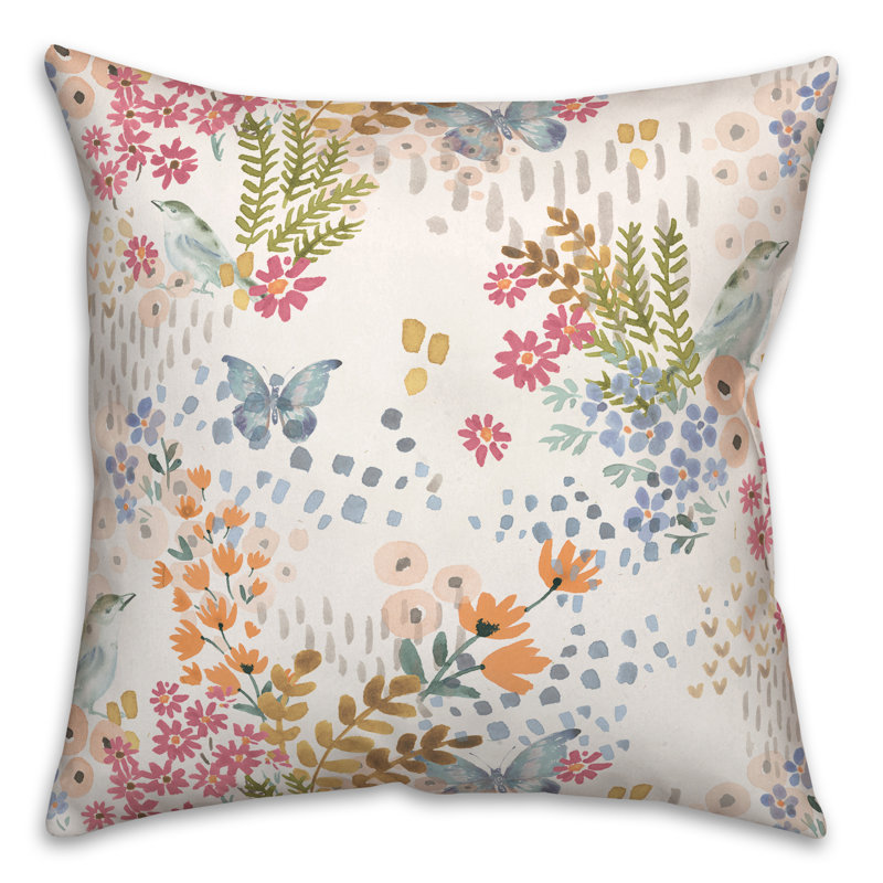 Coussin Floral, Blanc