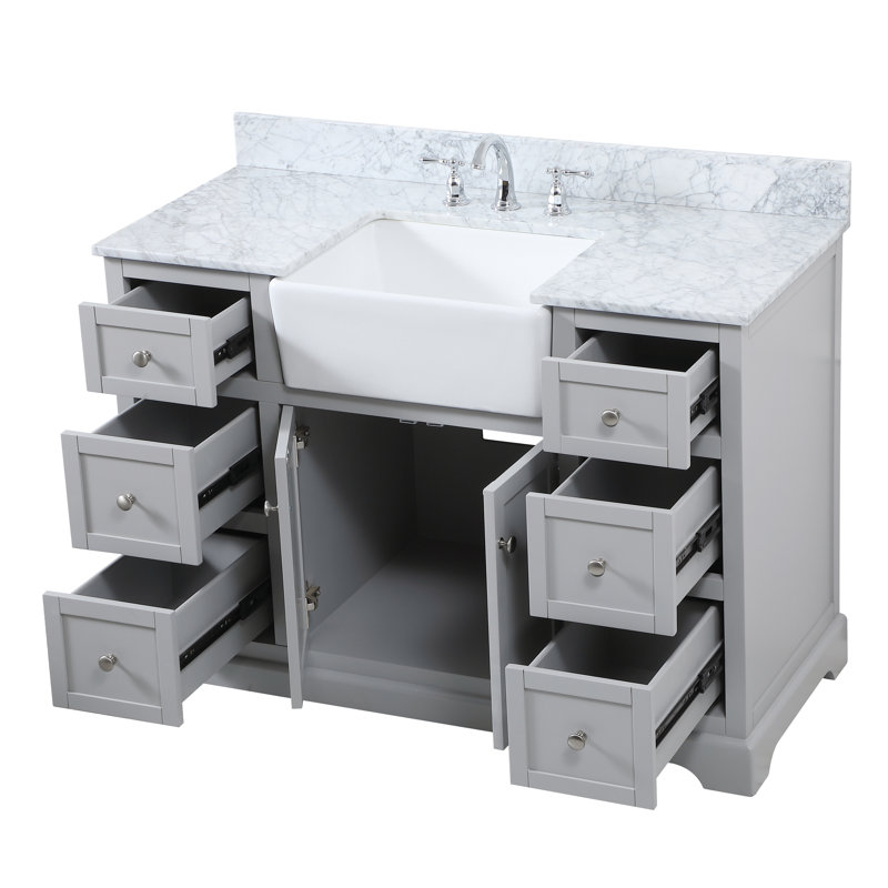 Ensemble de meuble-lavabo simple 48 po Pardue, Gris