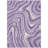 3' X 5' Lavender Purple And Ivory Abstract Washable Indoor Outdoor Area Rug