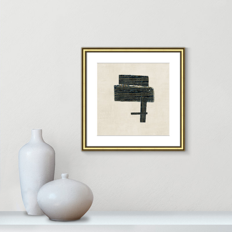 «Stiched I Print» par Casa Fine Arts, H 18,25 po x l 18,25 po, Or classique