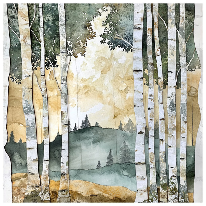 Birch Tree Forest Landscape Window Curtains, Forest Sheer & Blockout Curtains - 1 Panel, Blocage, 50" x 92" - 1 Panel