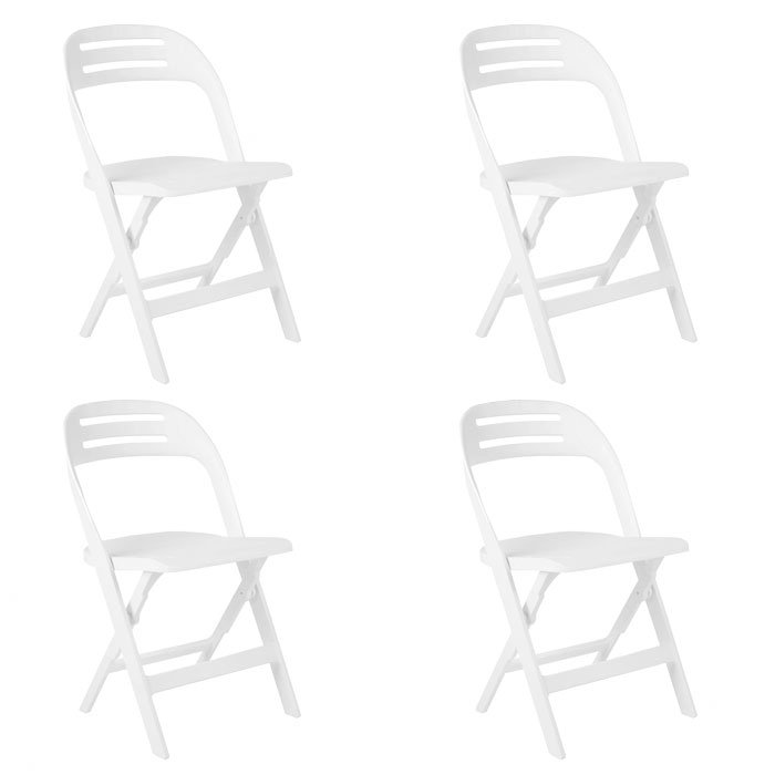Chaise pliante en plastique Drevaughn, Blanc