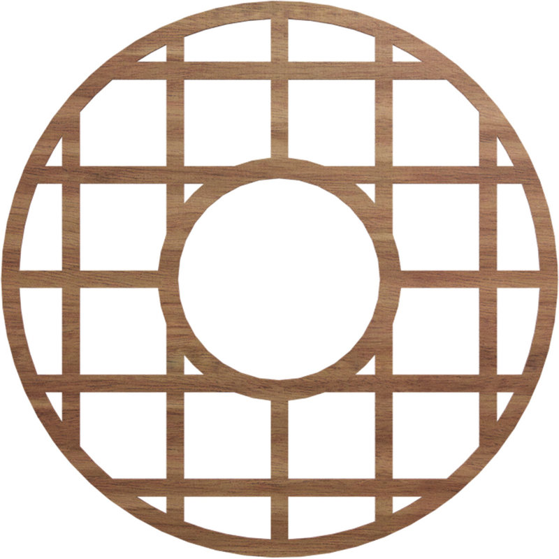 O'Neal Fretwork Pierced Ceiling Medallion, Walnut, 34" H x 34" W x 0.38" D