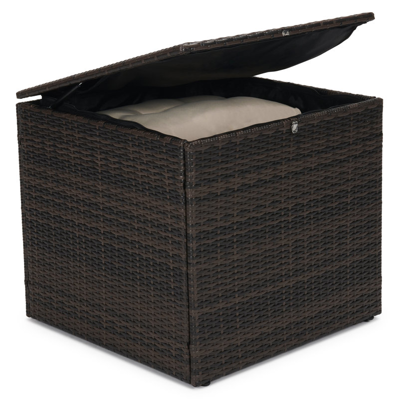 Ensemble de conversation pour 7 personnes avec coussins Barrada Rattan, Beige