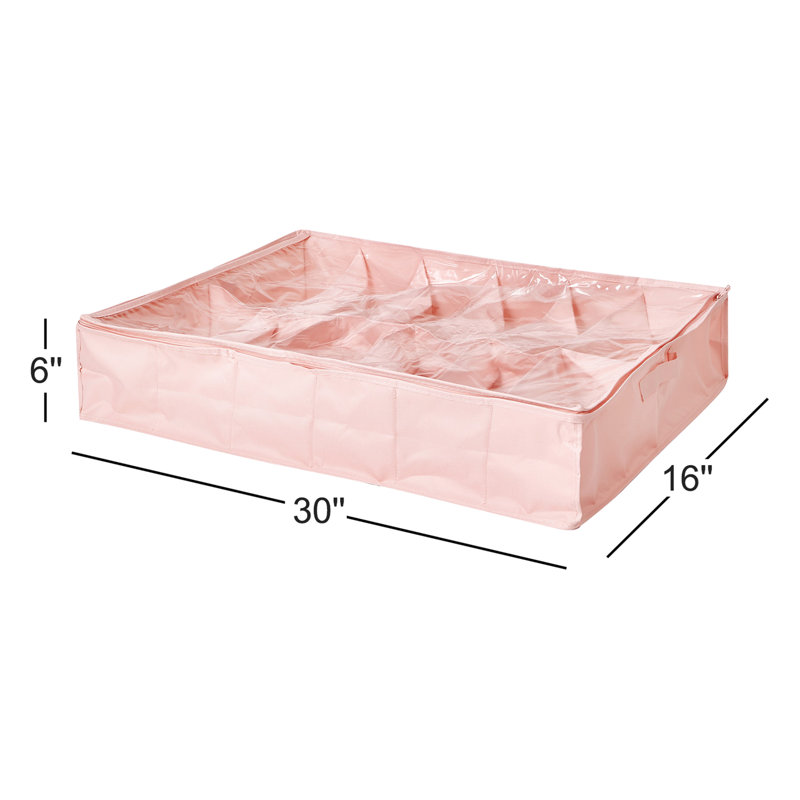 Porte-chaussures sous le lit - Rangement TUSK® College - Quartz rose