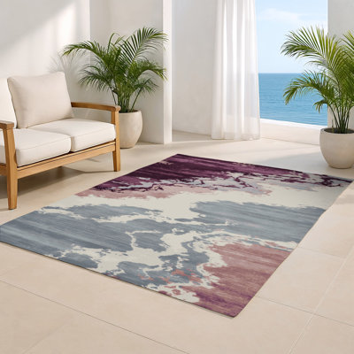 Watercolor Pink Indoor and Outdoor Area Rug