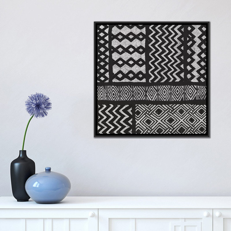 «Kuba Abstract, B&W IV» par Sue Schlabach, reproduction sur toile tendue sur châssis, H 18 po x l 18 po x P 1,5 po