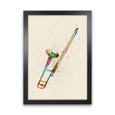 Trombone Watercolour Multicolour by Michael Tompsett - Print