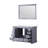 Dark Grey Single Bath Vanity 48 in. W x 22 in. D, White Quartz Top, White Square Sink, and 46 in. Mirror