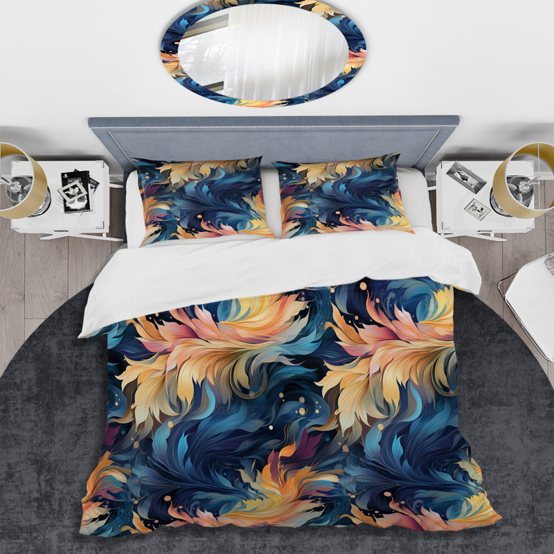 Celestial Aura Spirals III Abstract Duvet Cover, Twin Duvet Cover + 1 Standard Sham