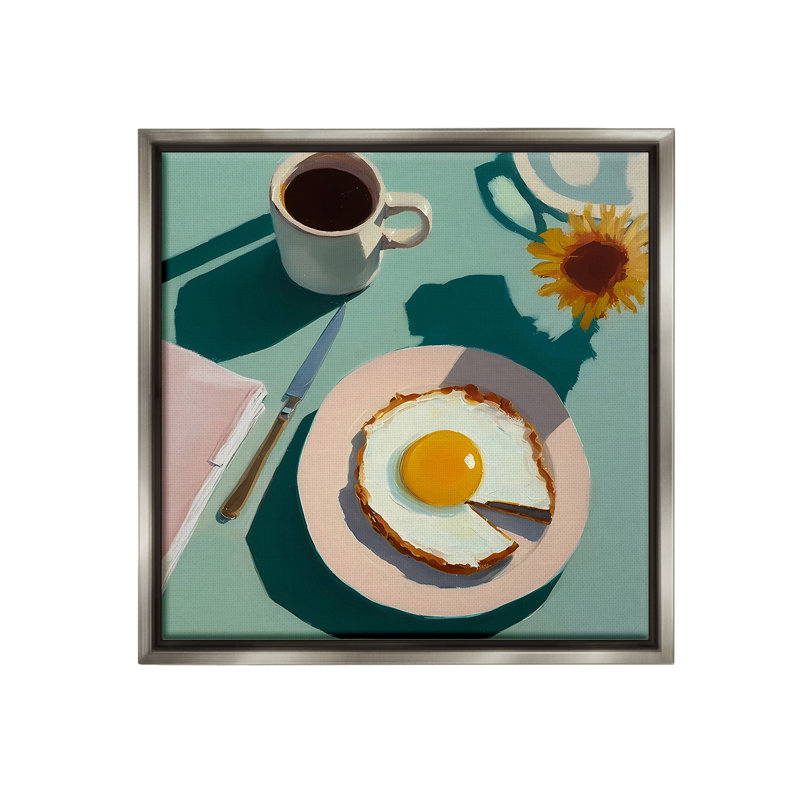 «Kitchen Brunch Meal Floater Frame» par Walker Noble sur toile, H 25 po x l 25 po, Cadre flottant gris lustré
