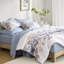 Édredon avec draps - très grand bleu, literie à motif floral aquarelle lavable à la machine, 2 taies décoratives