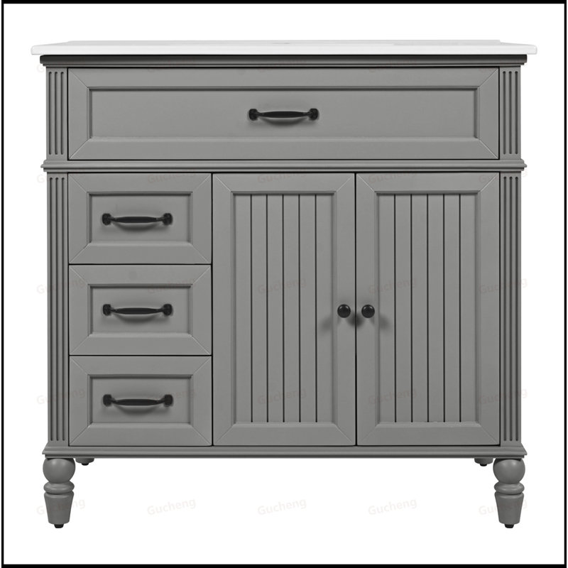 Meuble-lavabo 36 po avec lavabo, Gris