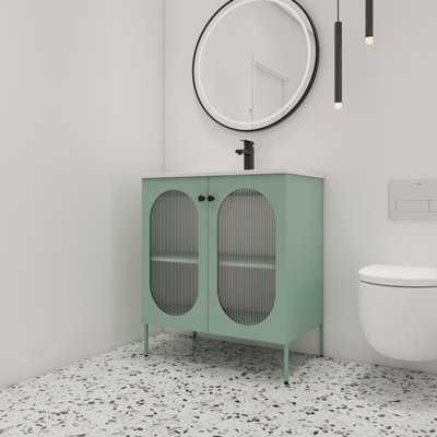  Meuble-lavabo autoportant de 30 po avec lavabo Lex, meuble-lavabo autoportant à 2 portes Lex