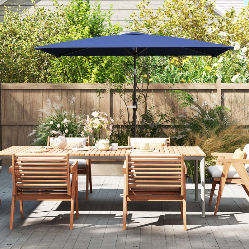 Parasol de jardin inclinable, parasol de marché avec manivelle, gris foncé, Marine