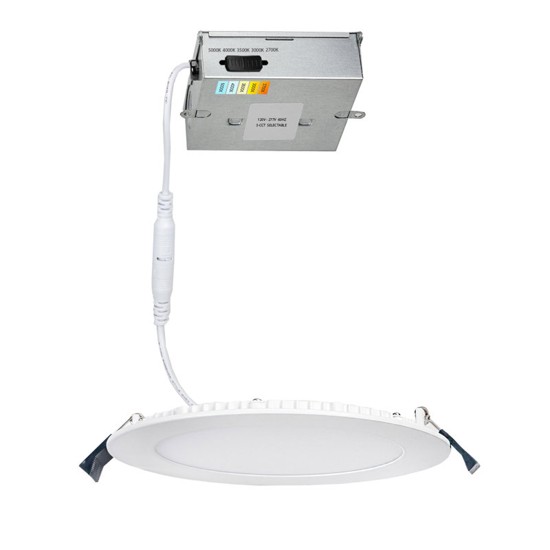 Ensemble d'éclairage encastré sans fil à DEL sélectionnable Lotos Ultra Slim Remodel, H 0,9 po x l 6,85 po x P 6,85 po