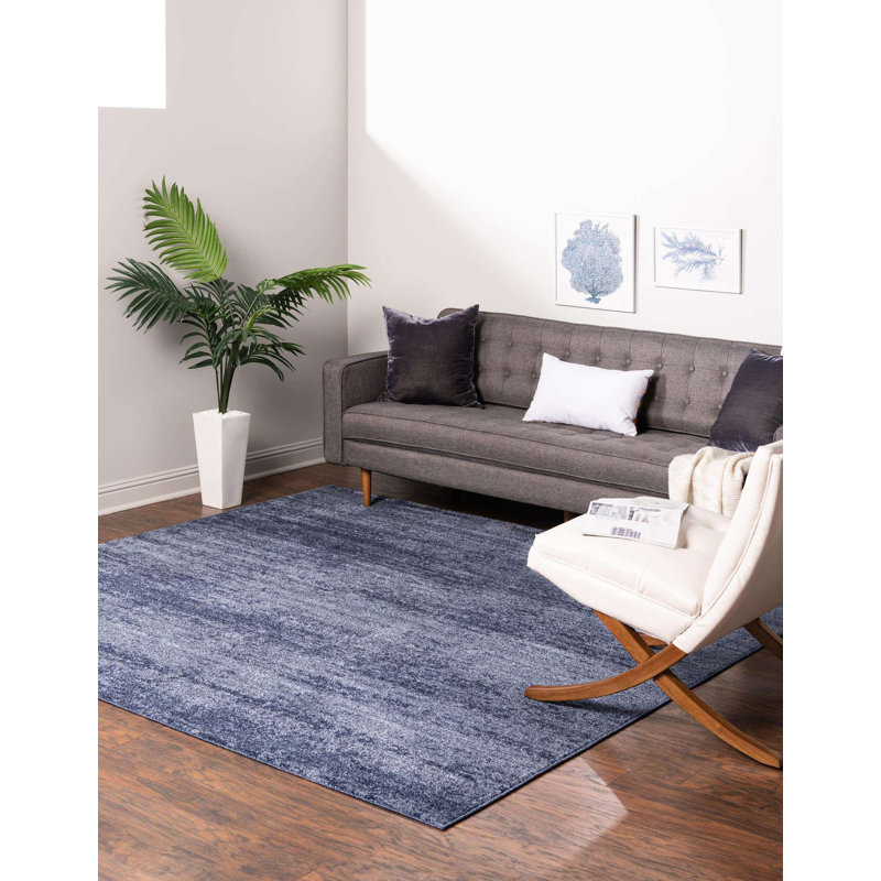 Tapis bleu marine Franchester, Carré 8 pi